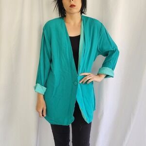 90s‎ Teal Slouchy Blazer